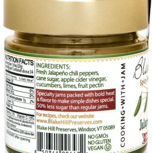 Blake Hill Preserves 10 oz, Jalapeo & Lime Spicy Chili Jam - Gluten-Free, Reduced Sugar, Organic Chilis