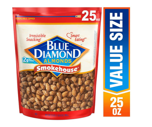 Smokehouse & Salt 'N Vinegar Flavored Blue Diamond Almonds Snack Nuts Bundle