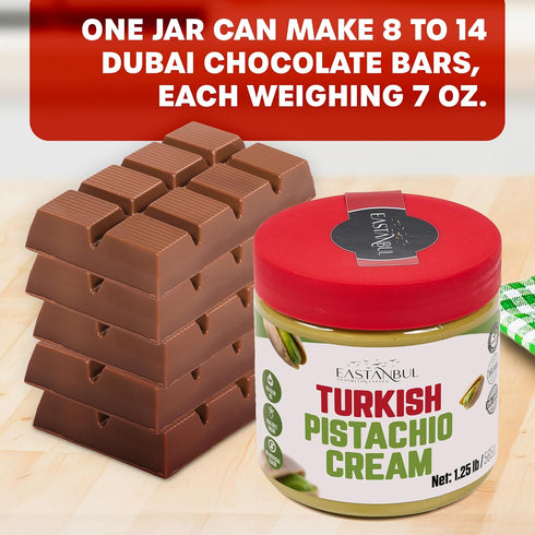 1.25lb, Eastanbul Pistachio Cream, Pistachio Butter, Turkish Cream Spread for Dubai Chocolate Bar Kit, Perfect Paste