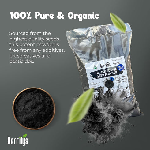 5LB Black Cumin Seeds Powder, Organic, Berrilys, Ground, Also Known As Nigella Sativa, Kalonji, Black Cumin Seed Flour
