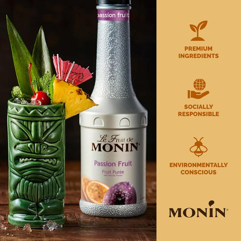 1 Monin - Passion Fruit Pure | Premium Pure for Cocktails, Smoothies & More | Clean Label with No Artificial Flavors