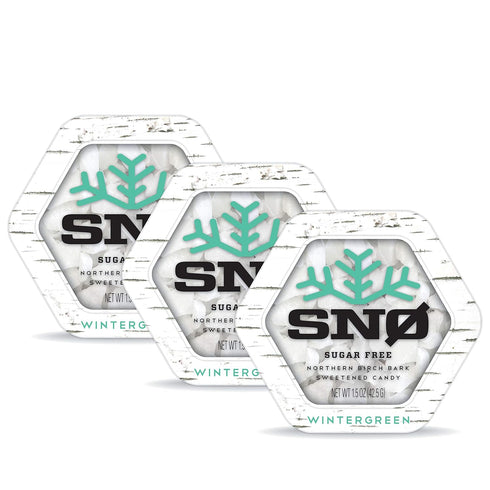 Wintergreen KETO Xylitol Candy Chips (3-Pack) - SNØ 1.5oz Tin - Sugar-Free Candy, Low Carbs, Vegan, Kosher