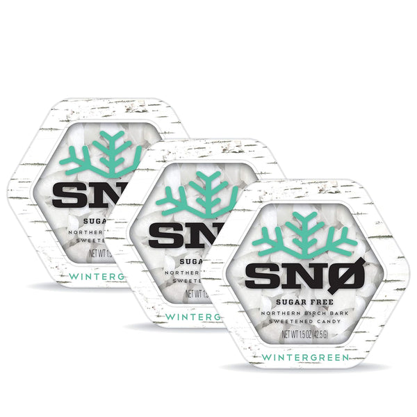 Wintergreen KETO Xylitol Candy Chips (3-Pack) - SNØ 1.5oz Tin - Sugar-Free Candy, Low Carbs, Vegan, Kosher