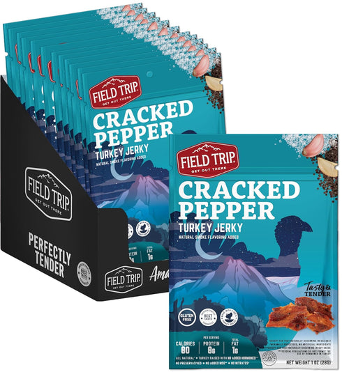 Field Trip Turkey Jerky, Gluten Free, Low Carb, Healthy High Protein Snacks,