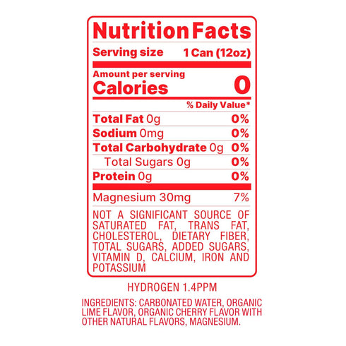 12 Pack (12oz oHy Hydrogen Sparkling Water Magnesium & Antioxidant Hydration, Zero Sugar, Zero Calories, Cherry Lime