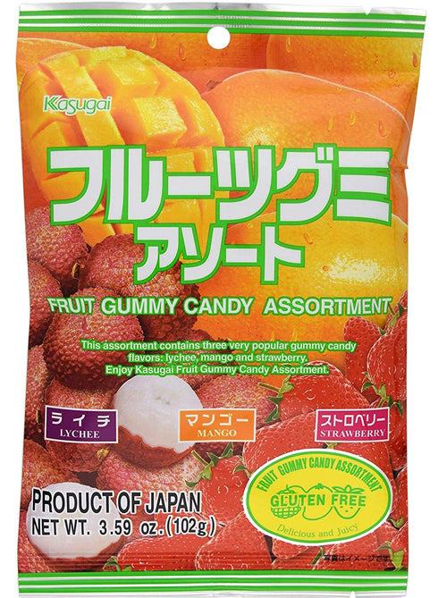 Gummy 3.59oz (12 Pack) Kasugai Fruit Assort Candy