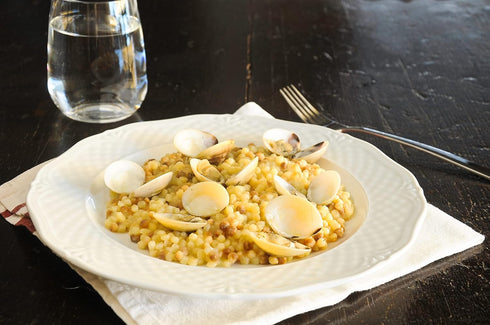 17.6 oz Sanniti Toasted Fregola Sarda FIne Semolina Pasta Fregula Tostata Fina