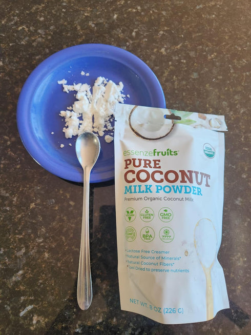 27 8 Oz Essenzefruits Pure Organic Coconut Milk Powder - Premium Maltodextrin Free, No Sugar Added, Dairy Free, USDA