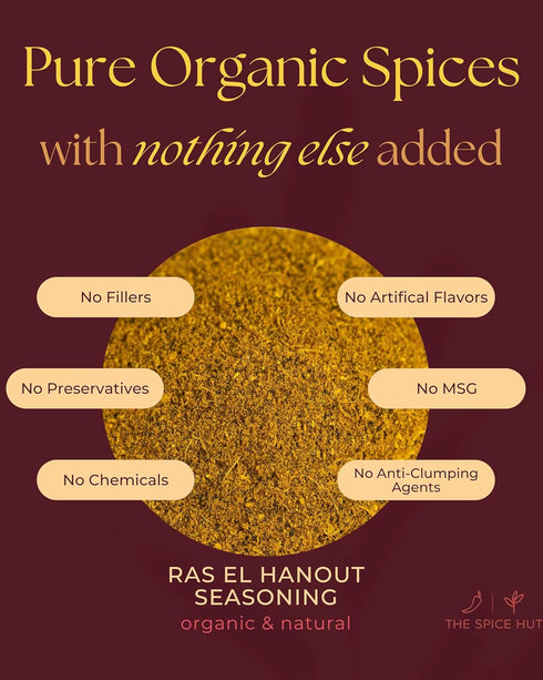 Ras El Hanout Seasoning, Organic Authentic North African Spice Blend, 2 Oz, Salt Free
