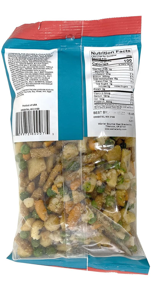 6 Oz. (Pack 3) Werner Oriental Trail Mix - Sesame Sticks, Crunchy Peas, & Rice Cracker Mix Bag