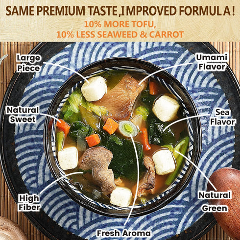 16 oz Yimi Miso Soup, Ramen Toppings, Freeze Dried Vegetables, Dehydrated Vegetables (Dehydrated Tofu, Wakame Seaweed