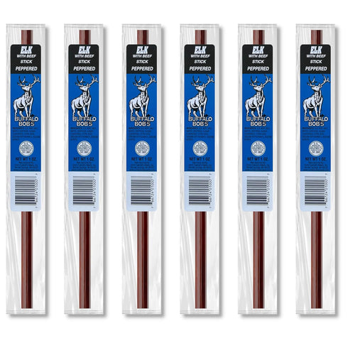 Buffalo Bob's Meat Sticks (6 Pack) - Elk-Peppered