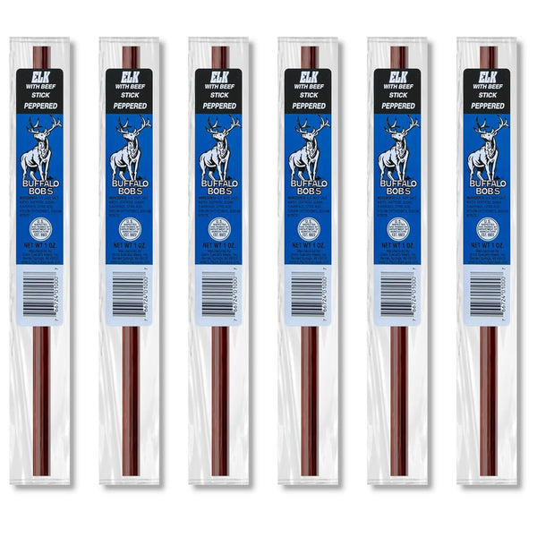 Buffalo Bob's Meat Sticks (6 Pack) - Elk-Peppered