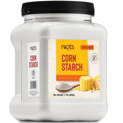 Roots Circle 100% Pure Corn Starch |17.63oz Airtight Container | All Natural