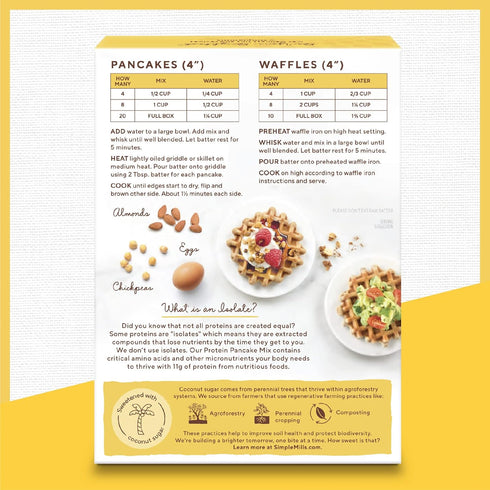 by Simple Mills 10.4 (Pack 3) Simple Mills Just Add Water Almond Flour Pancake Mix, Original Protein - Gluten Free