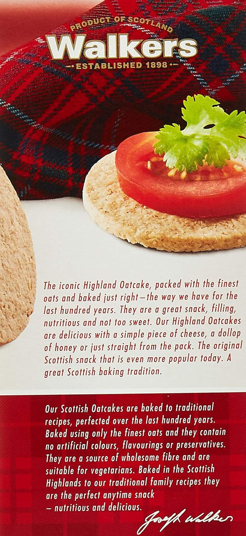 9.9 Oz Walker's Shortbread Traditional Highland Oat Crackers, Scottish Crackers, Box