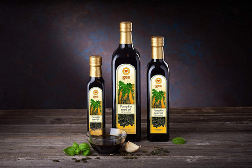 8.4oz (250ml) 100% Original Styrian Pumpkin Seed Oil GEA Natural, Unrefined, Vegan, Gluten-Free, Kosher, Non-GMO