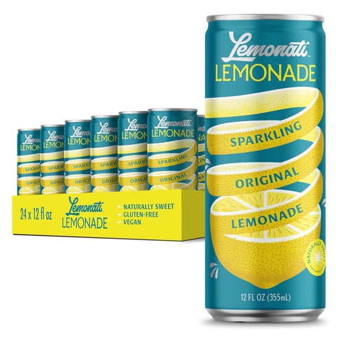 Lemonati Sparkling Lemonade, No Artificial Sweeteners or Flavoring, Gluten-Free, Kosher, Non-GMO, Vegan,