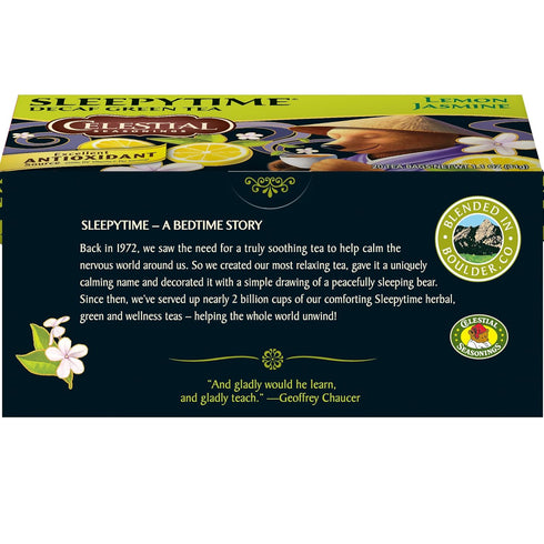 Celestial Seasonings Sleepytime Decaf Green Tea, Lemon Jasmine, 20 Count