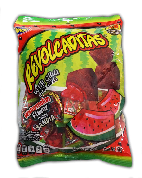 Jovy Revolcaditas Chili Watermelon Candy - Irresistible Sweet Heat in Every Bite! (6oz)