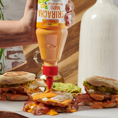 (15 oz 3 Pack), Lee Kum Kee Sriracha Mayo - Cage-Free Eggs, Gluten Free, Creamy Spicy Mayonnaise Sauce for Sandwiches