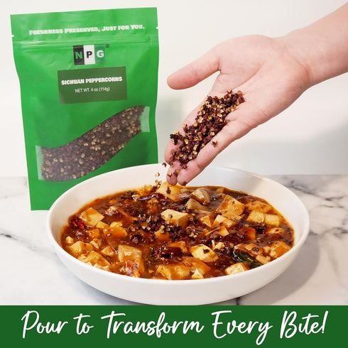NPG Premium Szechuan Red Peppercorns Whole Peppercorns 4 Ounces, Mouth-numbing Spice for Chinese Cuisine