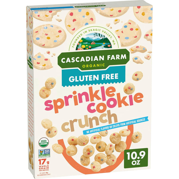 Cascadian Farm Organic Sprinkle Cookie Crunch Cereal, Gluten Free, Whole Grain, 10.9