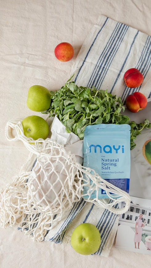 1.2 lb MAY Natural Spring Fine Ground Salt - Hand-Harvested, Kosher, Microplastic-Free, Mineral-Rich for Electrolyte