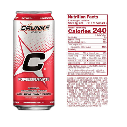 CRUNK!!! Energy 16oz 12pack Pomegranate