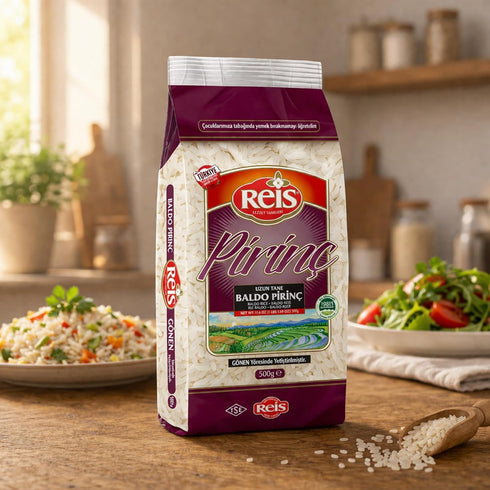 Arroz, 1.1 Lbs (500g) Reis Baldo Rice, Long Grain White Rice, Natural Cereal Bag for Pilafs & Meals, Healthy Pantry