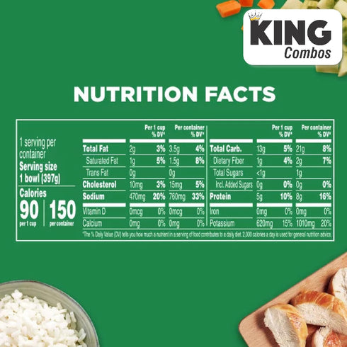 KING COMBOS 14 oz Pack (2) Healthy Choice Chicken With Rice Soup, Microwave Bowl, + QR Code