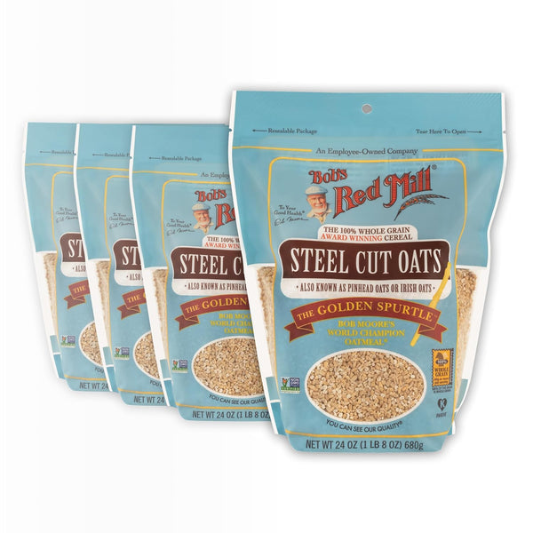 Bob's Red Mill Steel Cut Oats, 24oz (Pack of 4) - Non