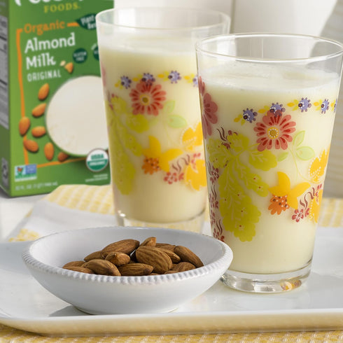 32 oz (Pack 5) Pacific Foods Original Organic Almond Milk, Plant Based Milk, Carton