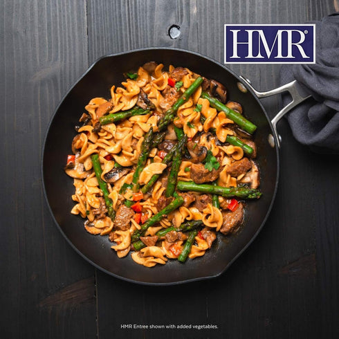 Pre-packaged 19g 8oz Pack 6 HMR Beef Stroganoff with Noodles Entre | Lunch or Dinner | Ready to Eat | of Protein | Low