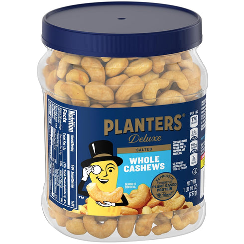 26 Pack 1) (Packaging PLANTERS Fancy Whole Cashews with Sea Salt, Ounces ( of Resealable Jar - Made with Simple
