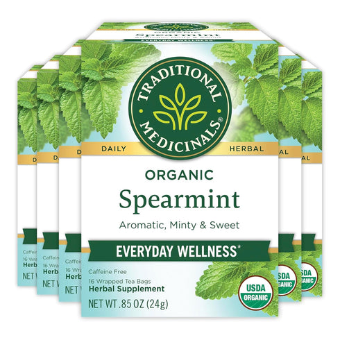 Traditional Medicinals Tea, Organic Spearmint, Supports Everyday Wellness, Healthy & Refreshing, 96