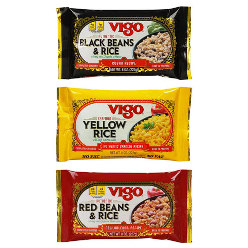 Vigo Authentic Rice Variety Pack, Low Fat, 8oz Pack of 3 (Saffron