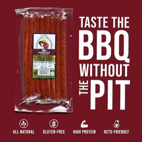 (1 Pack 8) Gardner's Wisconsin Cheese, Meat Sticks Ounce Sticks, of - Smoky BBQ Flavor, Low Carb Snack, Does Not