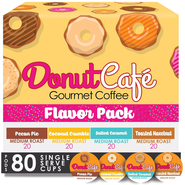 Donut Caf - Gourmet Coffee Medium Roast Flavored Variety Pack Pecan Pie,