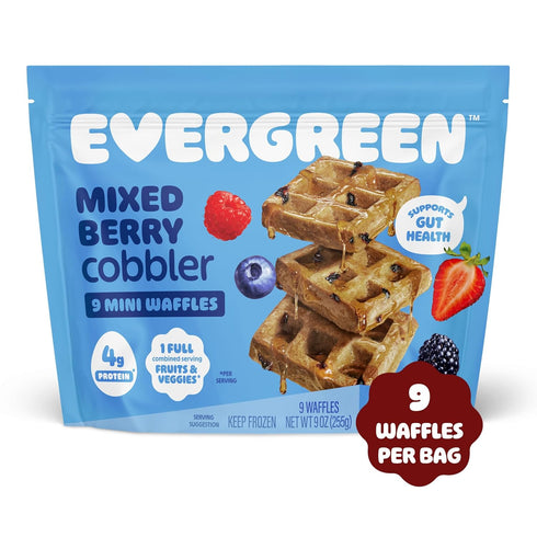 Evergreen Mixed Berry Cobbler Waffles, 100% Whole Grain, 1 Full Combined Serving