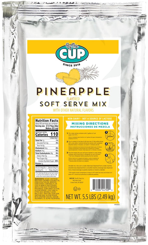 5.5 lb (Pack 2) By The Cup Non-Dairy Pineapple Soft Serve Mix