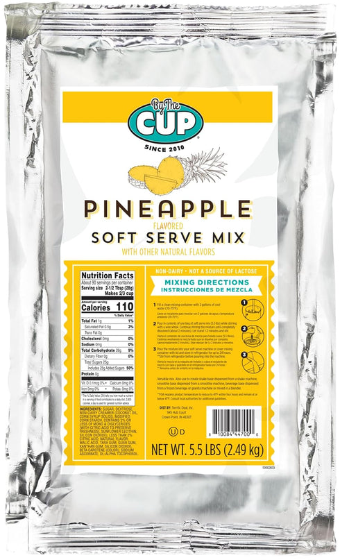 By The Cup Non-Dairy Pineapple Soft Serve Mix, Gluten Free, 5.5 lb