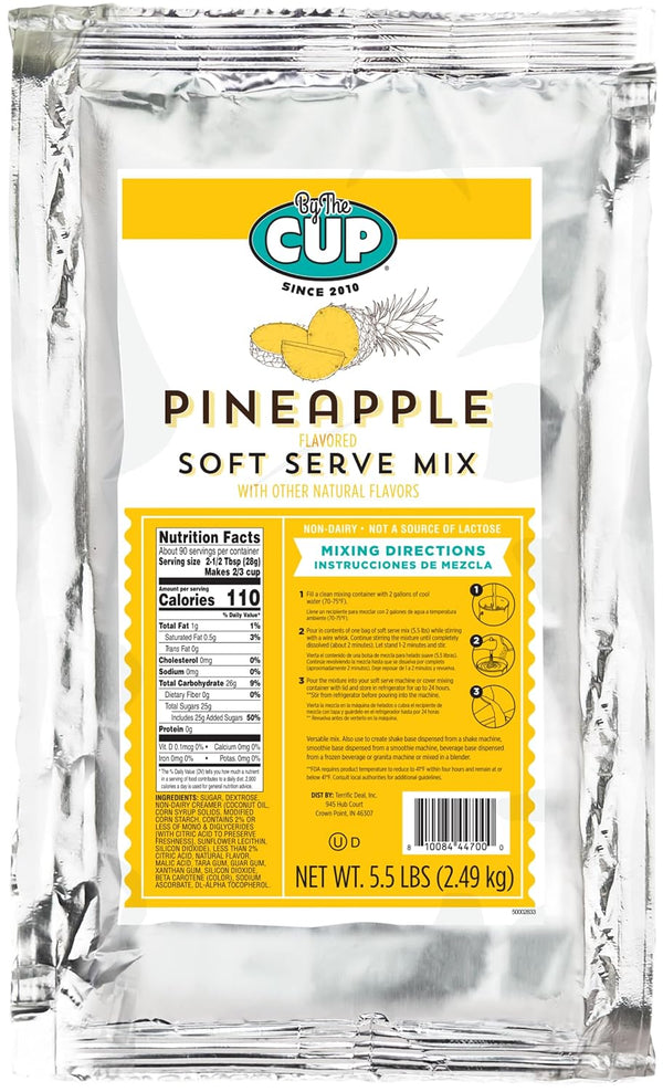 By The Cup Non-Dairy Pineapple Soft Serve Mix, Gluten Free, 5.5 lb