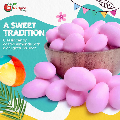 3 NY Spice Shop Jordan Almonds - Pound White Candy-Coated Almonds - Classical Candies for Weddings Baby Showers Party