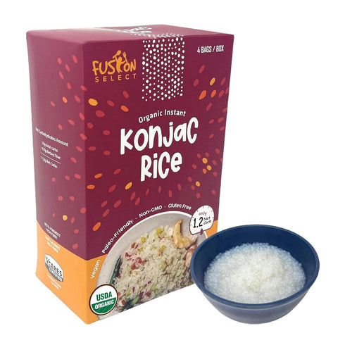 Fusion Select 4 Packs Organic Konjac Noodles - Shirataki Rice Plant-Based Substitute