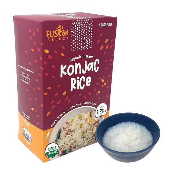 Fusion Select 4 Packs Organic Konjac Noodles - Shirataki Rice Plant-Based Substitute
