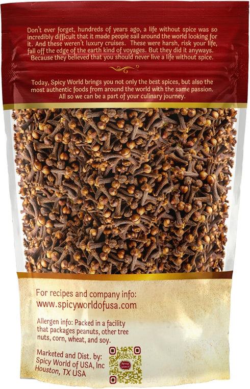 Whole Cloves 7 Oz Bag - Great for Foods, Tea, Pomander Balls, and Potpourri by Spicy World
