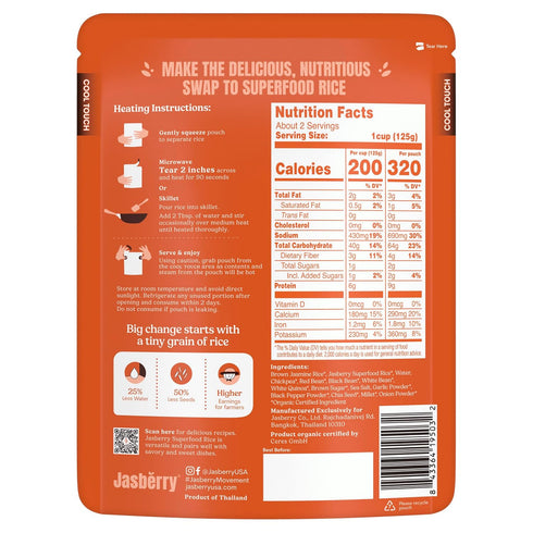 9 7.05 Jasberry, Rice Superfood Grains Organic, Ounce