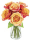KaBloom - Bouquet of 6 Fresh Cut Orange Roses (Farm-Fresh, Long-Stem) with