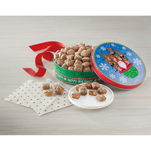 The Swiss Colony Mini Butter Toffee Gift Tin Milk Chocolate Covered Crispy Butter Toffee with Almonds Candy for Gift
